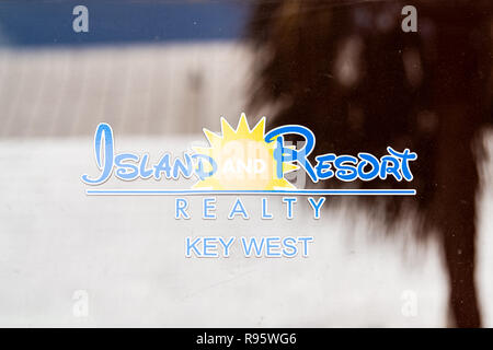 Key West, Vereinigte Staaten - 1. Mai 2018: die Insel und das Resort Realty Makler, Makler in Florida keys Insel, die sich mit Kauf, Verkauf von Immobilien Stockfoto
