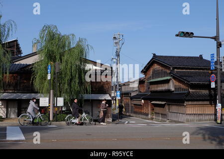 Stadtbild um Higashichaya, Kanazawa, Stadt Stockfoto