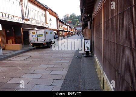 Stadtbild um Higashichaya, Kanazawa, Stadt Stockfoto