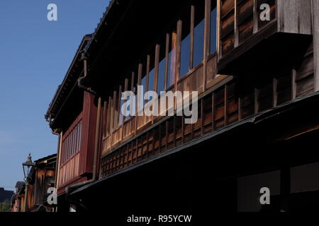 Stadtbild um Higashichaya, Kanazawa, Stadt Stockfoto