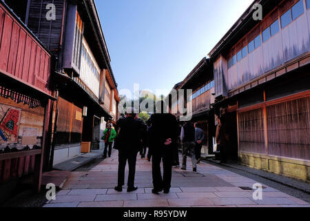 Stadtbild um Higashichaya, Kanazawa, Stadt Stockfoto