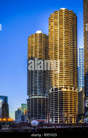 Chicago's Iconic Marina City Towers Stockfoto