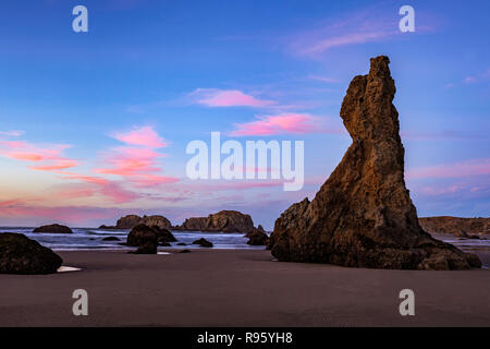 Bandon Strand bei Sonnenuntergang Stockfoto