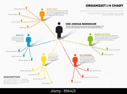 Minimalistisches Unternehmen Organisation Hierarchie schema Diagramm Vorlage Stock Vektor