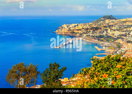 Funchal Die Hauptstadt, Luftbild, auf der Insel Madeira, Portugal Stockfoto