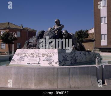 MONUMENTO AL MINERO - 1996. Lage: an der Außenseite. ALMADEN. CIUDAD REAL. Spanien. Stockfoto