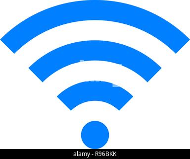 Wlan Symbol - blau Einfache und isolierte-Vector Illustration Stock Vektor