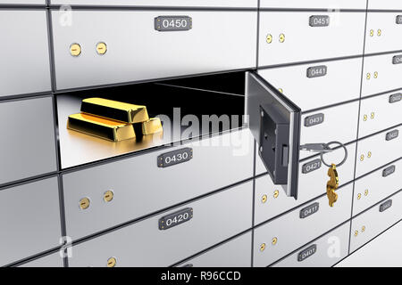 3D-Safe mit offenen einen sicheren Zelle. Stockfoto