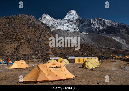 Ama Dablam Base Camp, Everest Region, Nepal Stockfoto
