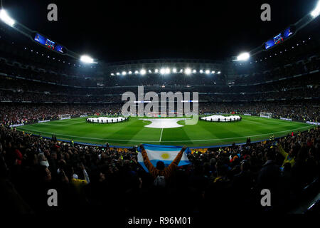 Madrid, Spanien. Credit: D. 9 Dez, 2018. Allgemeine Ansicht FUSSBALL: Copa Libertadores Finale zwischen River Plate 3-1 Boca Juniors im Santiago-Bernabéu-Stadion in Madrid, Spanien. Credit: D. Nakashima/LBA/Alamy leben Nachrichten Stockfoto