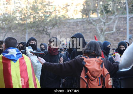 Barcelona, Spanien. 21. Dezember, 2018. Pro-Catalan Unabhängigkeit März, Barcelona. 21. Dezember 2018. Spanien. Stockfoto