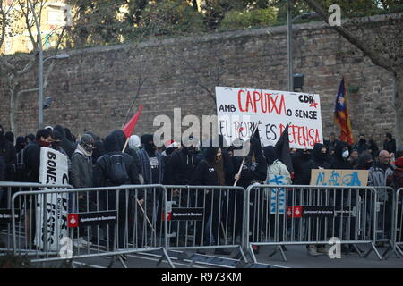 Barcelona, Spanien. 21. Dezember, 2018. Pro-Catalan Unabhängigkeit März, Barcelona. 21. Dezember 2018. Spanien. Stockfoto