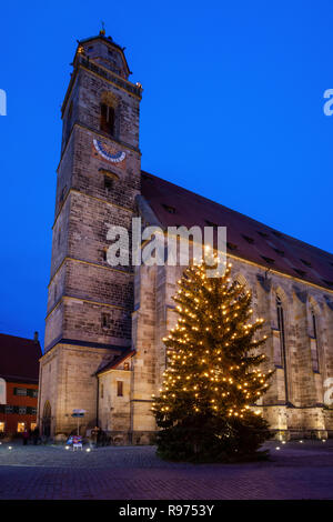 Weihnachten, St. Georg Kirche, Dinkelsbühl, Deutschland Stockfoto