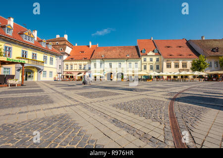 Sibiu, Rumänien - 25. MAI 2017. die schöne Architektur der Großen Platz (Piaţa Mare) Stockfoto