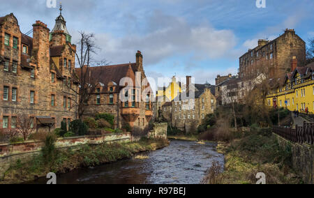 Der Dean Village ist eine ruhige grüne Oase auf dem Wasser von Leith, nur fünf Minuten von der Princes Street im Zentrum von Edinburgh, Schottland zu Fuß Stockfoto