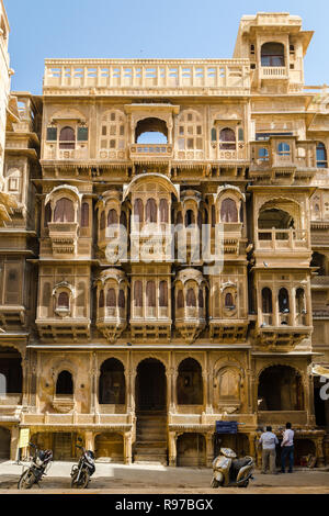 Patwon Ki Haveli, Jaisalmer, Rajasthan, Indien Stockfoto