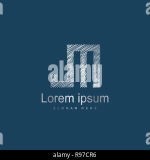Initial JM Logo Vorlage Vektor Design. Abstrakte Buchstaben Logo Design Stock Vektor