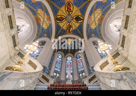 Den Haag, 3. Dezember 2018 - Treppe der Eingangshalle der Friedenspalast, Sitz des Internationalen Gerichtshofs, Principal justizielle Organ der Einheit Stockfoto