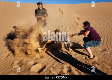 Iran. Yazd, Pezzi Wüste Stockfoto