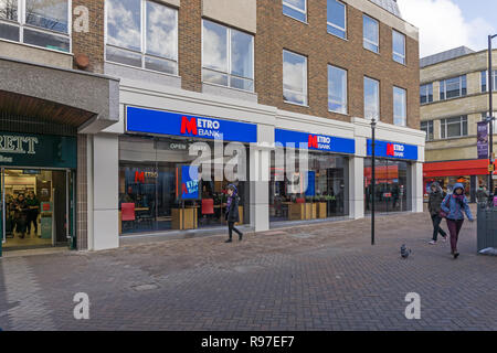 Metro Bank, Abington Straße, Northampton, UK; erste Niederlassung der Bank in den East Midlands Oktober 2018 geöffnet. Stockfoto