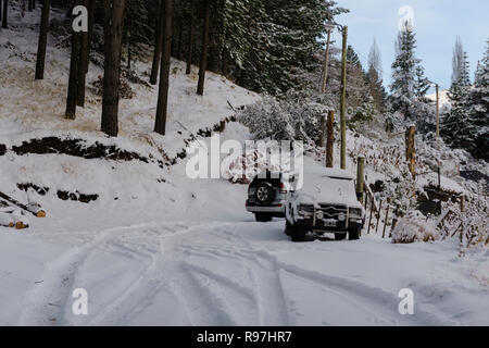 Wintersaison in Esquel, Chubut, Patagonien, Argentinien Stockfoto