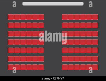 Ansicht von oben zeigen Sitz im Theater mit dunklem Hintergrund Vektor und Illustration Stock Vektor