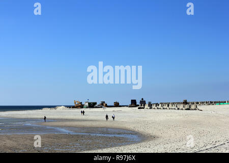 Aktivitäten für den Küstenschutz Auf der Insel Sylt in Deutschland Stockfoto