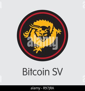 BSV - Bitcoin Sv. Die Crypto Münzen oder Cryptocurrency Logo. Stock Vektor