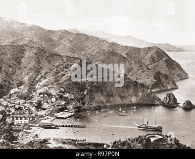 Avalon Bay, vor dem Bau des Casinos, Santa Catalina Island, Kalifornien, Vereinigte Staaten von Amerika, C. 1915. Von wunderbaren Kalifornien, veröffentlicht 1915. Stockfoto