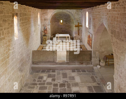 Jurandvor Kirche Innen mit Baska Steintafel Manuskript Stockfoto