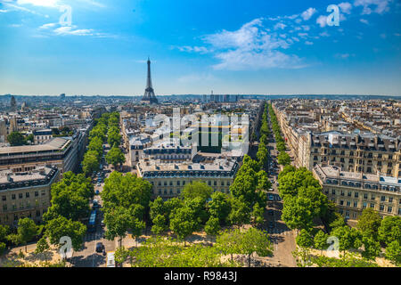 Der Eiffelturm, Wahrzeichen von Paris. Stockfoto