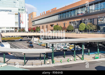 Sendai Station Eingang West, Sendai Stadt, Präfektur Miyagi, Japan Stockfoto