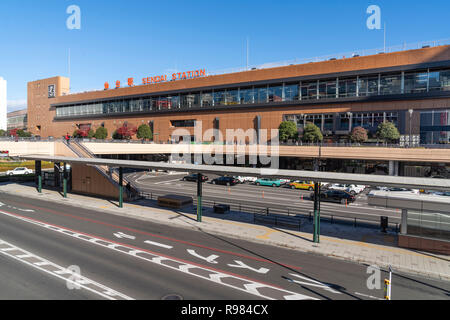 Sendai Station Eingang West, Sendai Stadt, Präfektur Miyagi, Japan Stockfoto