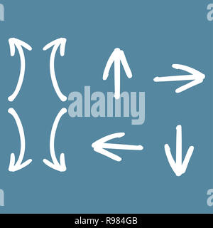 Satz Pfeile. Moderne Hand gezeichnet mit schwarzem Hintergrund gesetzt Pfeile für Web Design. Line Art Icon Set Vorlage. Stockfoto