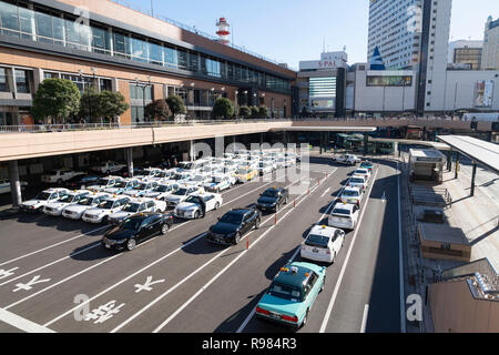 Sendai Station Eingang West, Sendai Stadt, Präfektur Miyagi, Japan Stockfoto