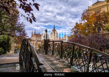 Imre Nagy Statue, Budapest Stockfoto