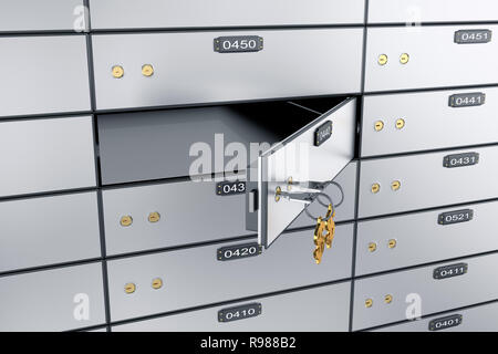 3D-Safe mit offenen einen sicheren Zelle. Stockfoto