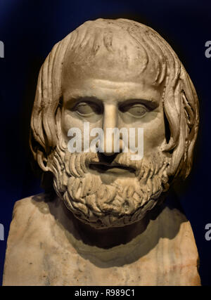 Euripides 480-406 war einer der drei tragischen Dichter Griechisch Griechenland (römische Kopie eines Originals 4. Jahrhundert) Stockfoto