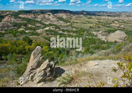 North Dakota Medora, Theodore Roosevelt National Park, South Unit, lackiert Canyon Overlook Stockfoto