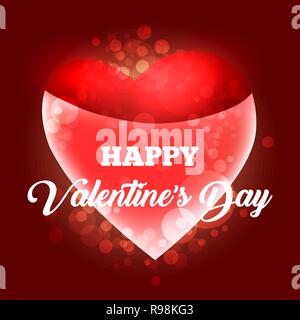 Happy Valentine's Day Grußkartenvorlage. Vector Illustration. Stock Vektor