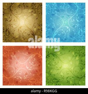 Floral background im Vintage Stil gezeichnet. Vector Illustration. Stock Vektor