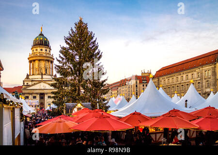 Berlin, Gendarmen Markt, Weihnachtsmarkt, Deutschland Stockfoto
