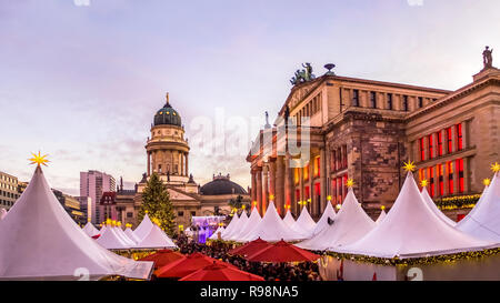 Berlin, Gendarmen Markt, Weihnachtsmarkt, Deutschland Stockfoto