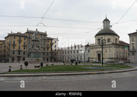 Italien, Turin - Ansicht von Carlo Emanuele II Square, März 2018 Stockfoto