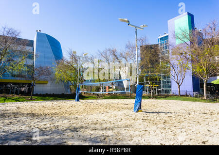 März 7, 2018 Mountain View/CA/USA - Google Sandplatz im Hauptsitz des Unternehmens im Silicon Valley, in der Bucht von San Francisco gelegen sind Stockfoto