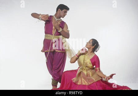 Paare mit klassischem Kathak-Tanz, indien, MR#331&332 Stockfoto