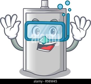 Tauchen Beutel Verpackung Imbiss auf einem Maskottchen Stock Vektor