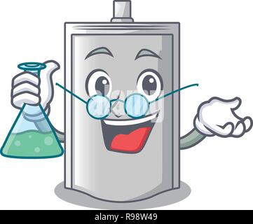 Professor Beutel Verpackung Imbiss auf einem Maskottchen Stock Vektor