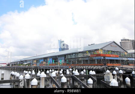 Woolshed Bar Restaurant in den Docklands von Melbourne Australien Stockfoto