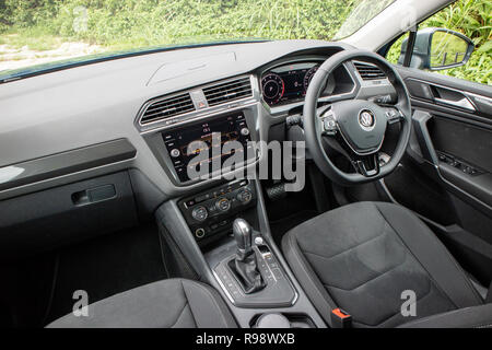 Hongkong, China, 15.August 2018: Volkswagen Tiguan 2018 Innenraum 15.August 2018 in Hongkong. Stockfoto